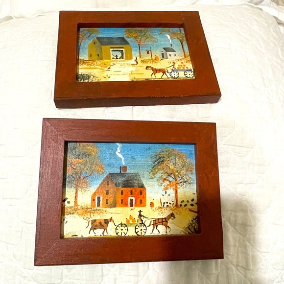 Christopher Gurshin signed folk art framed 8 1/2 by 6 1/2 inches - Picture 1 of 7